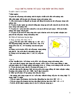 9 bài chứng minh tứ giác nội tiếp đường tròn